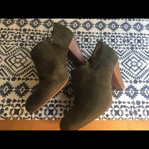 Faux suede booties